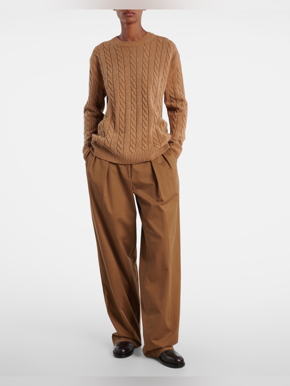 STAID cable knit fisherman soft wool long oversized sweater L